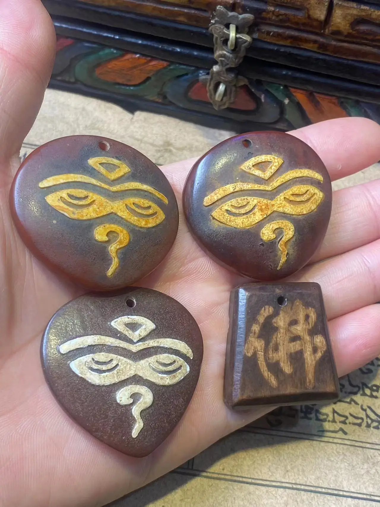 1 шт./лот очень редкий рынок без одинаковых 4 кулонов старые предметы Будда тотем