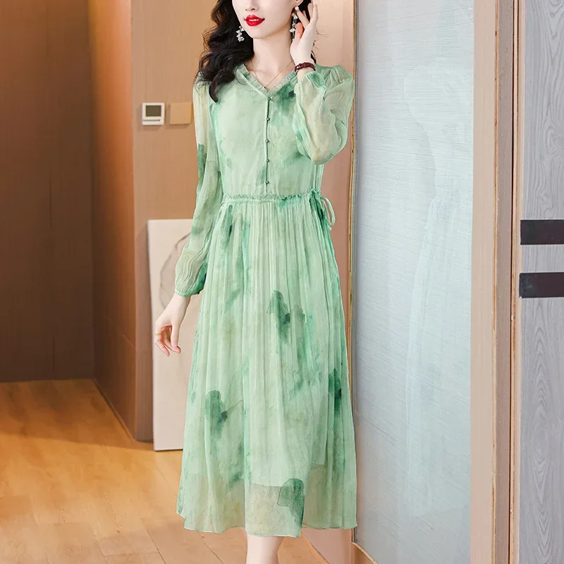 Высококачественное утягивающее шелковое платье больших размеров для женщин