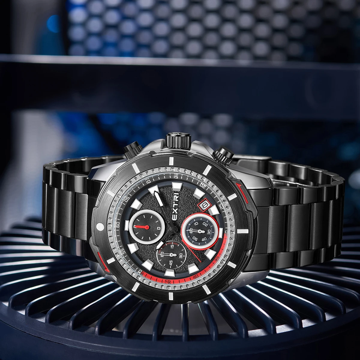 Часы наручные Extri с браслетом из нержавеющей стали водонепроницаемые