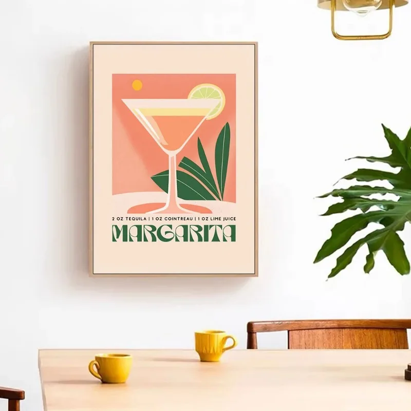 Ретро Коктейльные Напитки С Принтом На Холсте-негарни Дакири Мохито