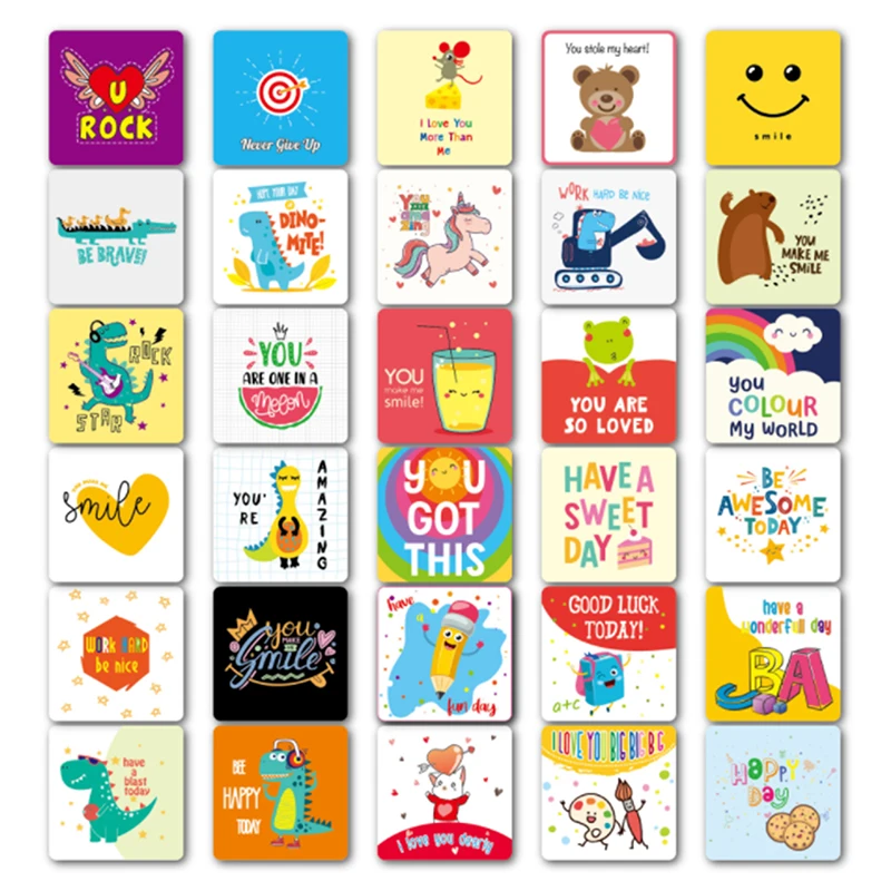 

60pcs Pieces Lunch Box Notes for Kids Cute Lunchbox Notes for Kindergartners
