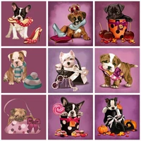 ruopoty 25x25cm diamond painting frame 5d diy gifts jewelry cross stitch dog embroidery diamond home decoration for adults