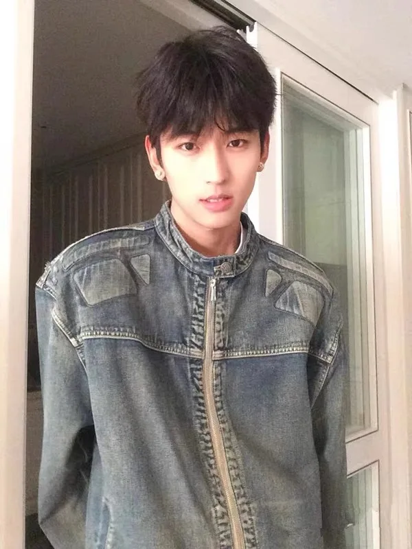 Американский модный бренд High Street Relief Special-Shaped Mecha Design Sense Джинсовое пальто для