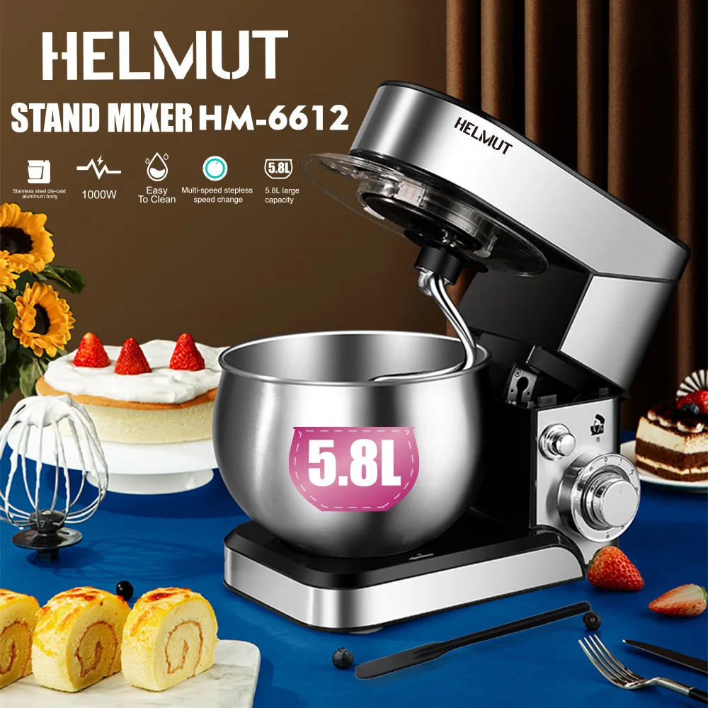

Stand Mixer Dough Tilt-Head Electric Kitchen chopper with 5L Stainless Steel Bowl Dough Hook Mixing Beater Whisk Food processor
