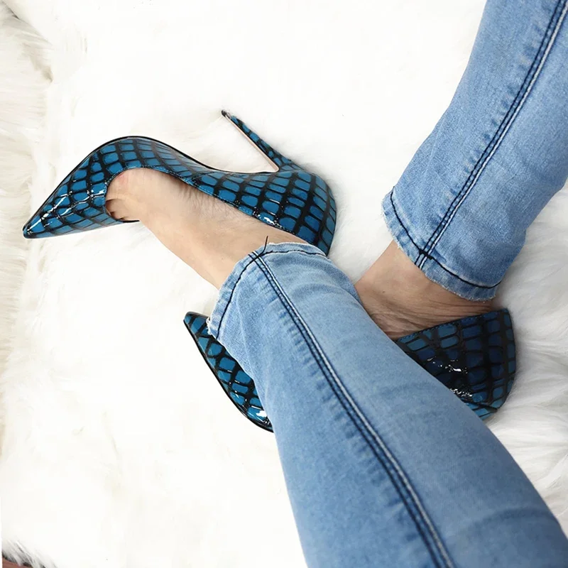 Arden Furtado/летние туфли из тисненой кожи на тонком каблуке высоком с острым носком