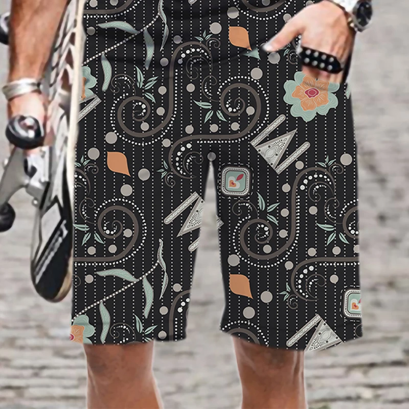 Men's Shorts Cool Abstract Pattern Funny Fashion Harajuku Streetwear Casual 3D Printed Loose Beach Man Men/Women Oversized 2022