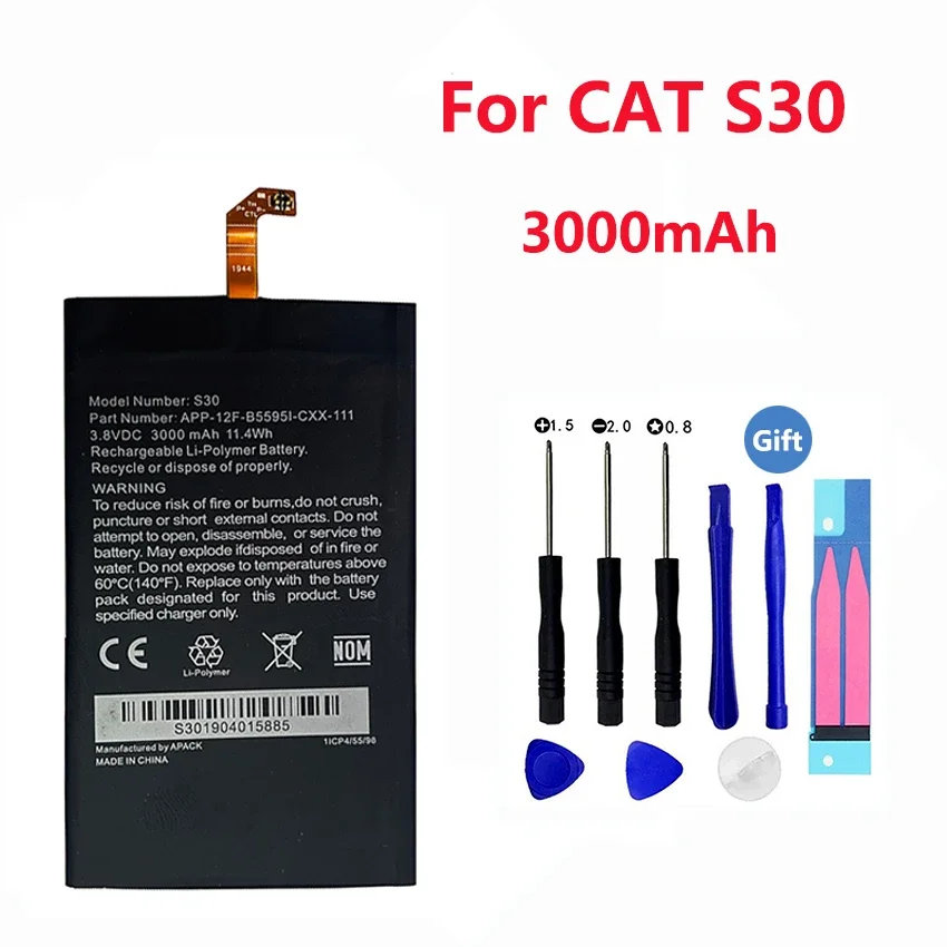100% новый оригинальный аккумулятор для Caterpillar CAT S30 полный 3000 мАч