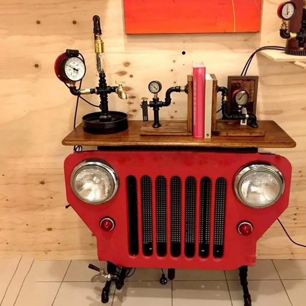 

Steampunk Industrial Table Model Resin Statue Art Ornament Home Decoration Desktop Sculpture Birthday Gift Antique Car Head