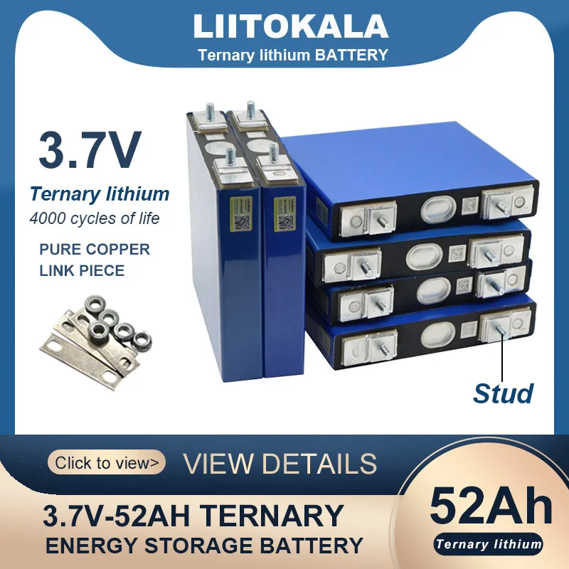 

Liitokala 3.7V 52Ah battery Ternary lithium 50000mAh for 7.4V 12V 24V 36V 48V Motorcycle Car motor batteries modification Nickel