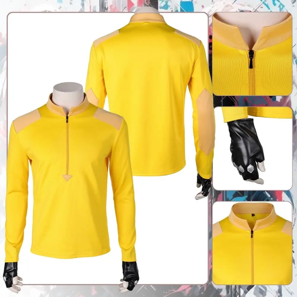 Костюм команды для косплея существа John Economos мужчин желтая униформа рубашки