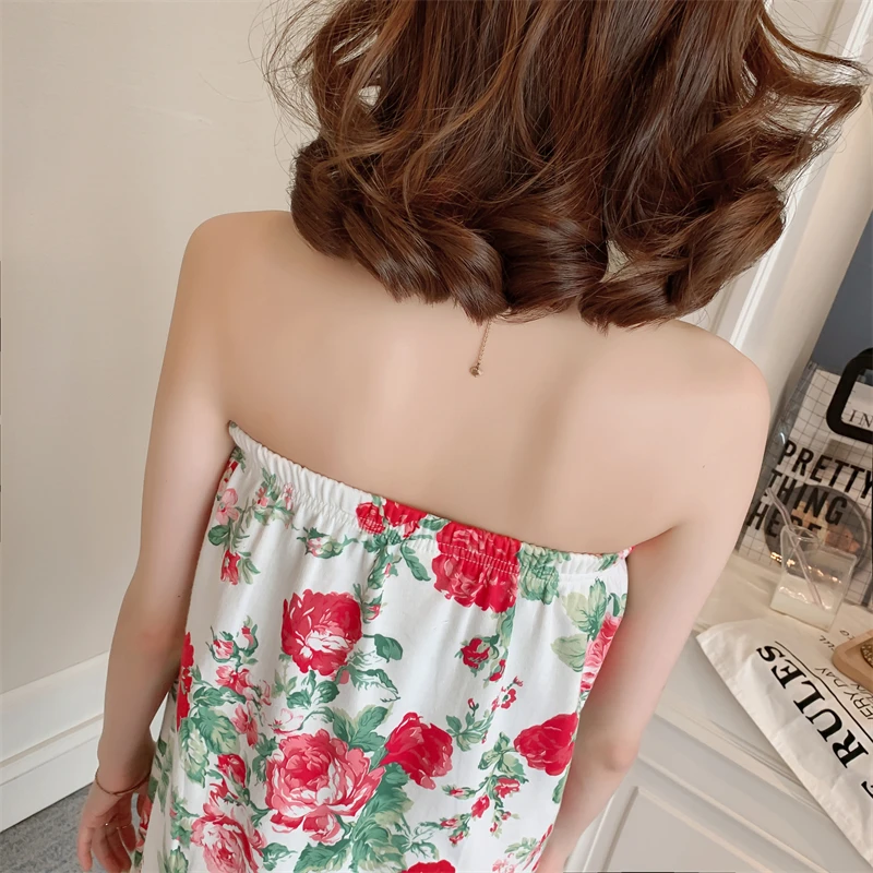 2024 летнее хлопковое пикантное мини-платье с цветочным принтом банное полотенце