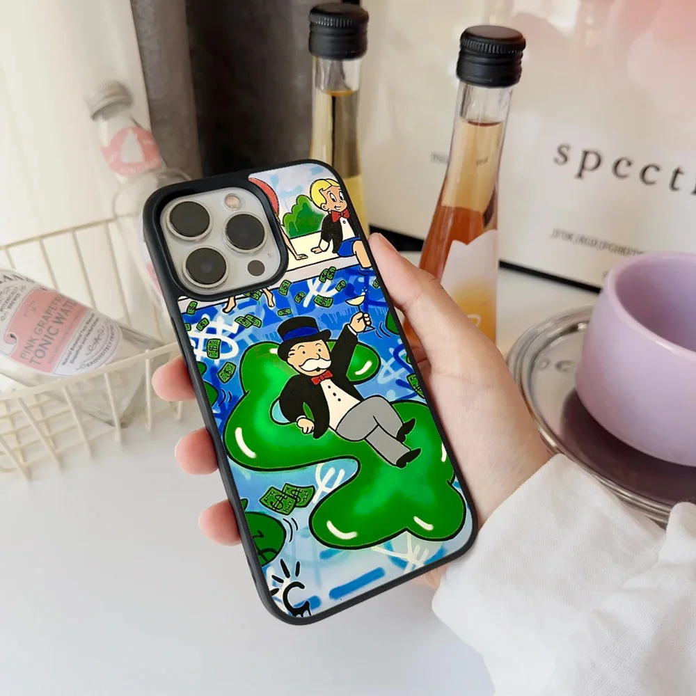 Чехол для телефона с мультипликационным изображением долларов денег монополий