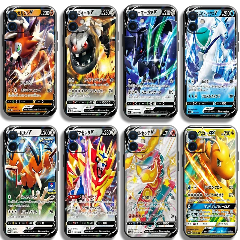 

Pokémon Japnan Anime Funda Phone Case For iPhone 11 13 12 Pro Max 12 13 Mini X XR XS MAX SE 2020 7 8 6s Plus Celular TPU Black