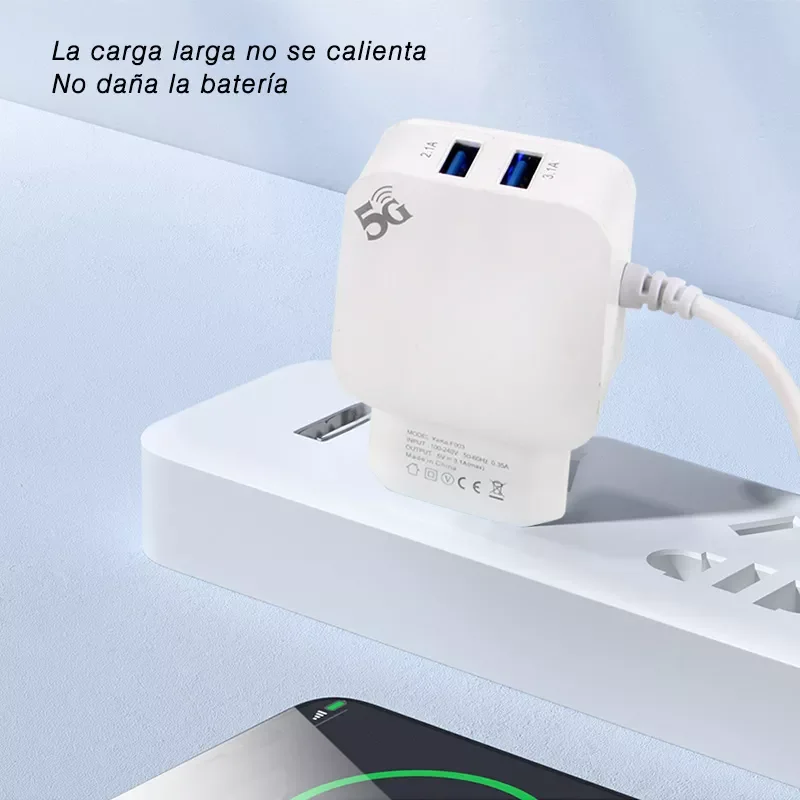 

NEW2023 T. 5G USB charger with USB Type-C Cable, 26W mobile charger 2 ports USB charger