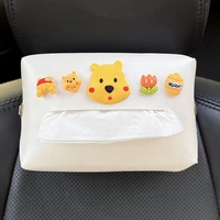 car tissue paper extraction box seat back cute pooh armrest box paper extraction box anime car decoration assessoires interior