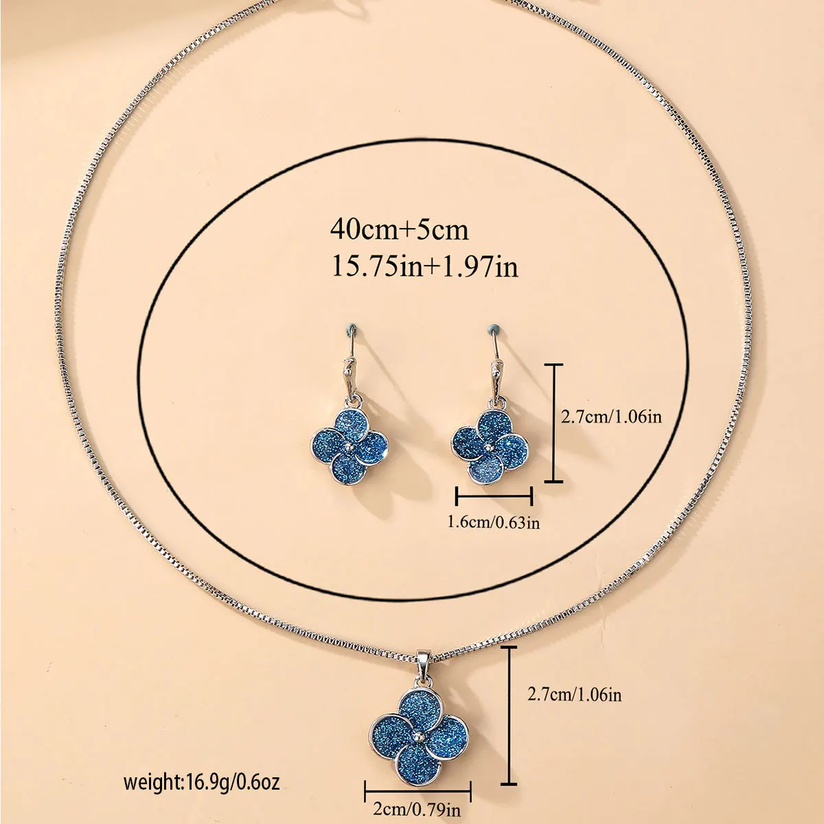 Изысканное модное синее ожерелье-бабочка и серьги с подвеской в виде цветка