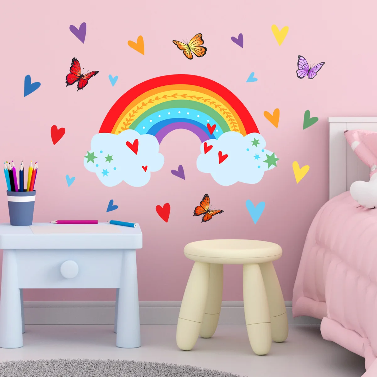 

Creative Rainbow Series Wall Stickers Removable PVC Home Decor Living Room Bedrooma Restaurant Children's Room