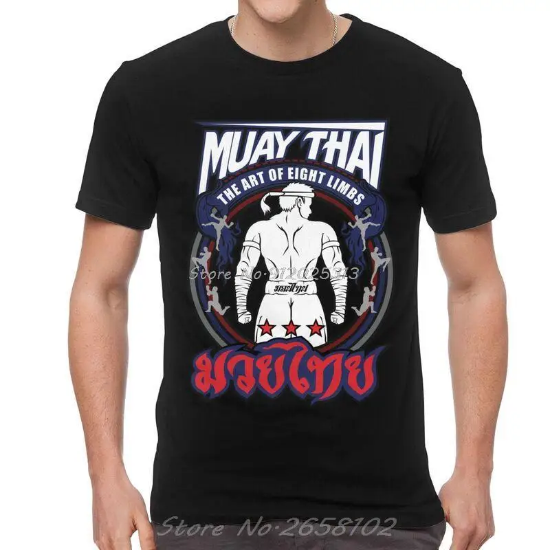 Muay Thai Tshirt Men Anime Tee Tops Cotton T Shirts Short Sleeve Strong Fighter Spirit T-shirts Gift Clothes Harajuku Streetwear