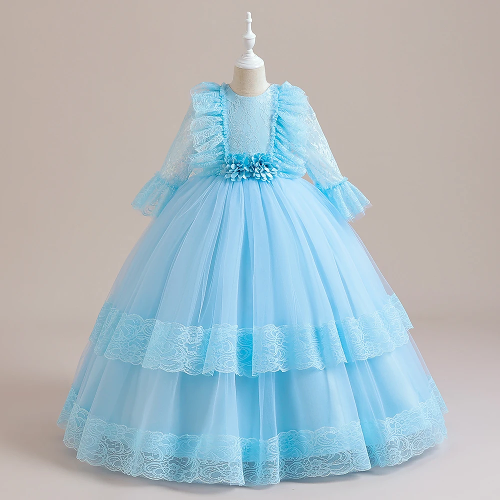 

Summer Girl Flower Dresses Elegant White Bridemaid Wedding Princess Kids Party Dress for Girl Birthday First Communion Prom Gown