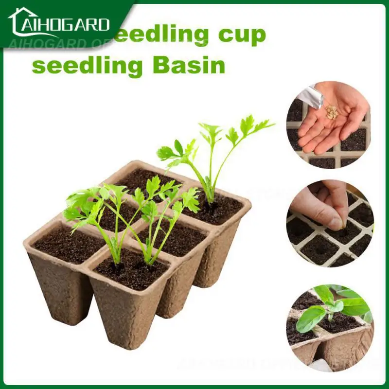 

20Pcs Environmental Protection Garden Round Pulp Pots Plant Seedling Starters Cups Nursery Herb Seed Tray Planting Tools Drop