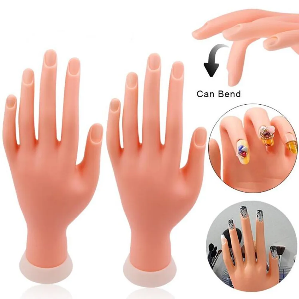 

Гибкая тренировочная ручка для маникюра дизайн ногтей тренировочная ручная модель мягкий силиконовый протез на палец демонстрационная мо...