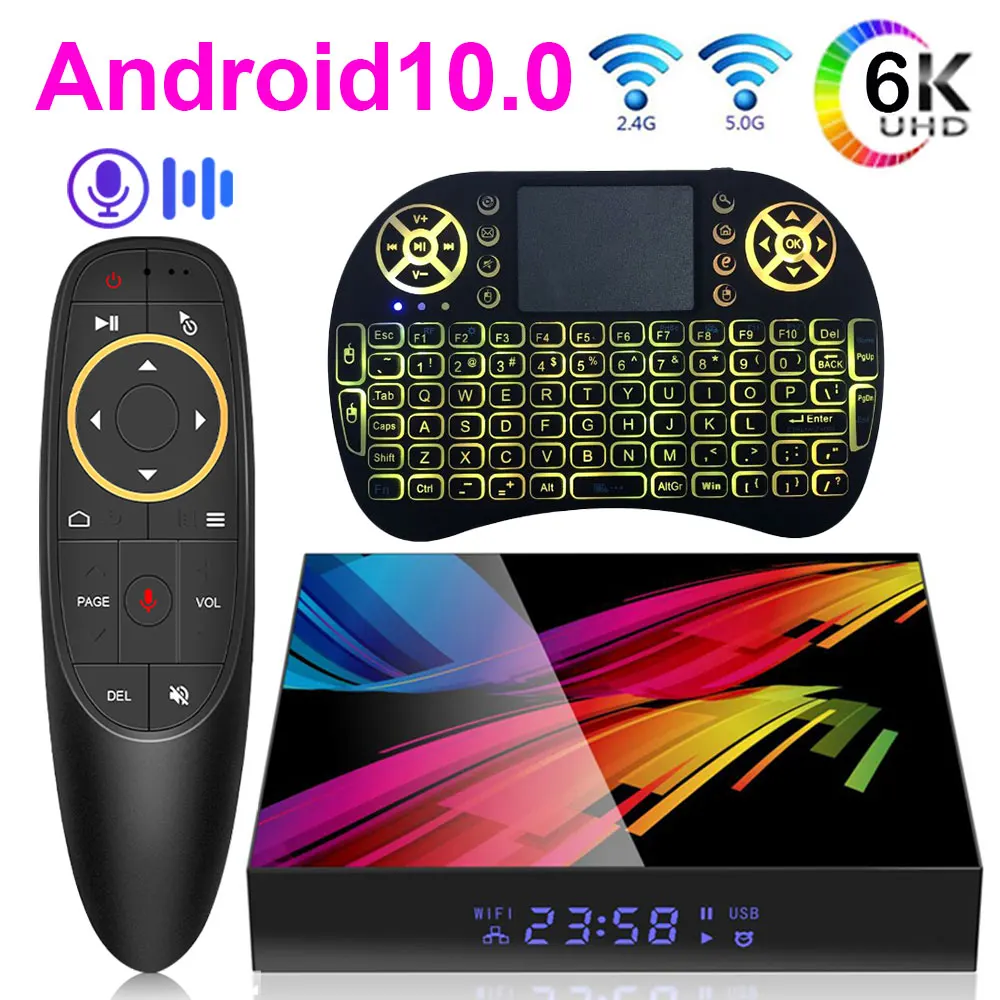 

ST1 Android 10.0 Smart TV Box 2.4G/5.8G Dual Wifi BT 4G RAM 64G ROM Allwinner H616 Set Top Box 6K Ultra HD 3D Media Player