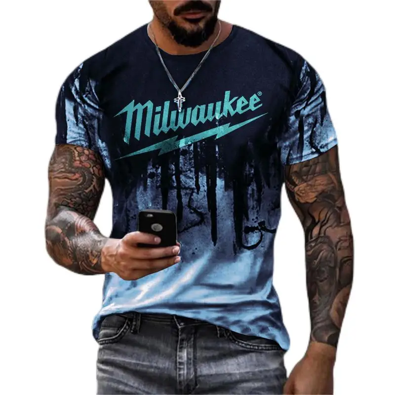 

Summer New Men's Comfortable T-shirt Short Sleeve Round Neck 3D Printed Men's Super Large Loose Quick Drying T-shirt Fashion Cas