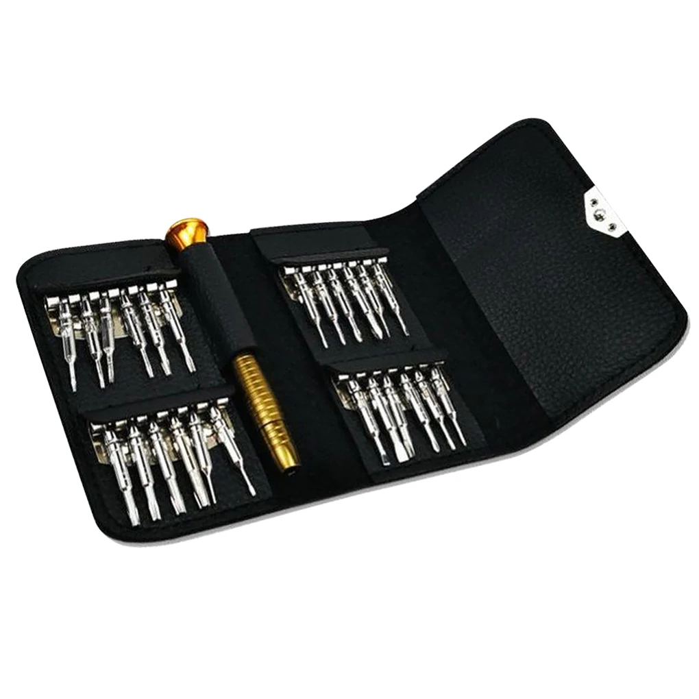 

Screwdriver Bit Set 25 in 1 Phone Laptop Computer Repair Screwdriver Bit Kit with Leather Case Mini Precision Screwdriver Bit