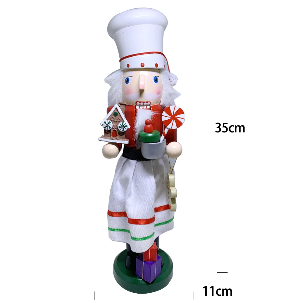 35 см пряники шеф-повар Щелкунчик солдатская кукла, деревянная ручная роспись Подвижная кукла детский Рождественский подарок Ht002 35 см пряники шеф-повар Щелкунчик солдатская кукла, деревянная ручная роспись Подвижная кукла детский Рождественский подарок Ht002