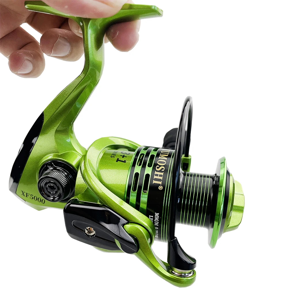 

Fishing Reel 5.5:1/4.7:1 Spinning Wheel Fake Lure 1000 2000 3000 4000 5000 6000 7000 Metal Spool Green Sea Boat Bass Jigging