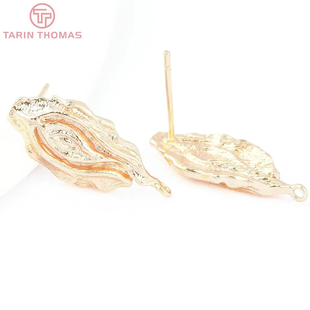 (8190) 6 шт. 9x21 мм 24-каратное золото цвет латунь нерегулярные ретро серьги-гвоздики