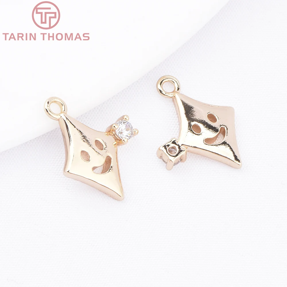 (9316) 24-каратное золото латунь с цирконом подвески в форме луны звезды снежинки