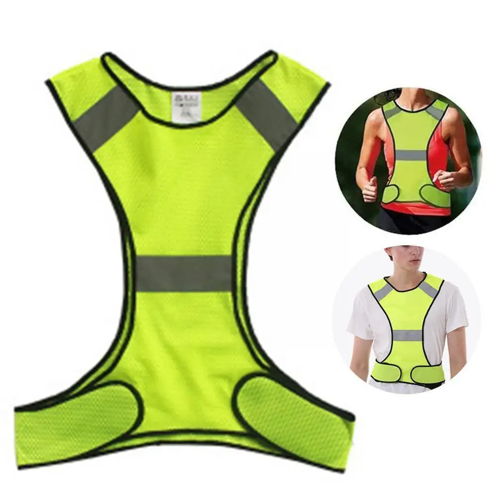 

Reflective Cycling Vest Adjustable Waist Arrow Pattern Bike Bicycle Night Running Jogging Safety Protective Vest for Men Wo E0P6