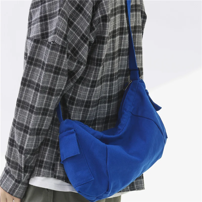 

Ins Lazy Style Canvas Bag Korean Female Student Shoulder Bag Vintage Cloth Bag Diagonal Bag Shoulder Bag