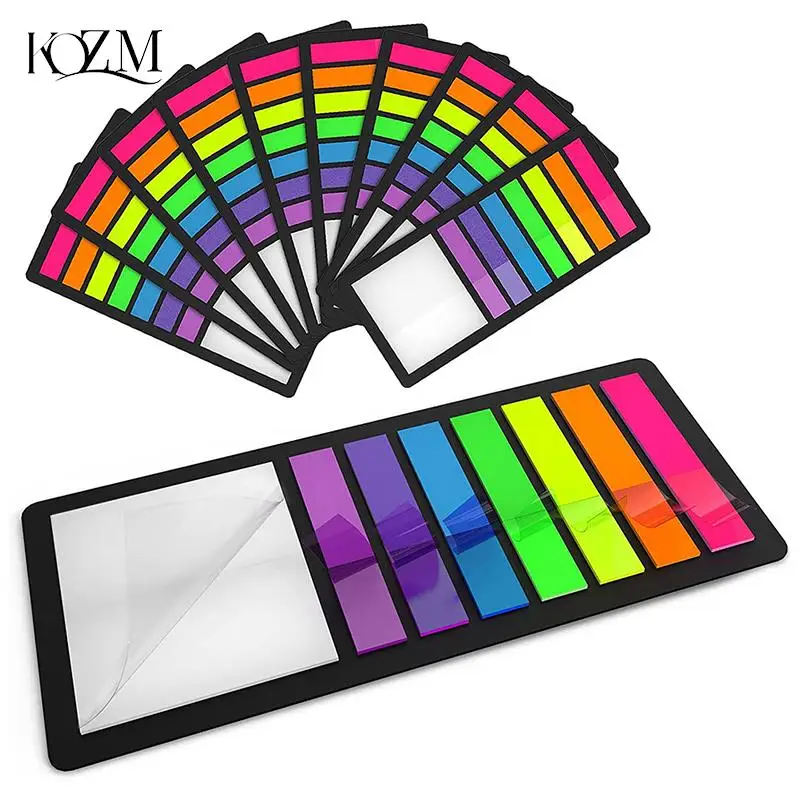 

Color Stickers Transparent Fluorescent Index Tabs Memo Pad Sticky Notes Bookmark Marker Stationery