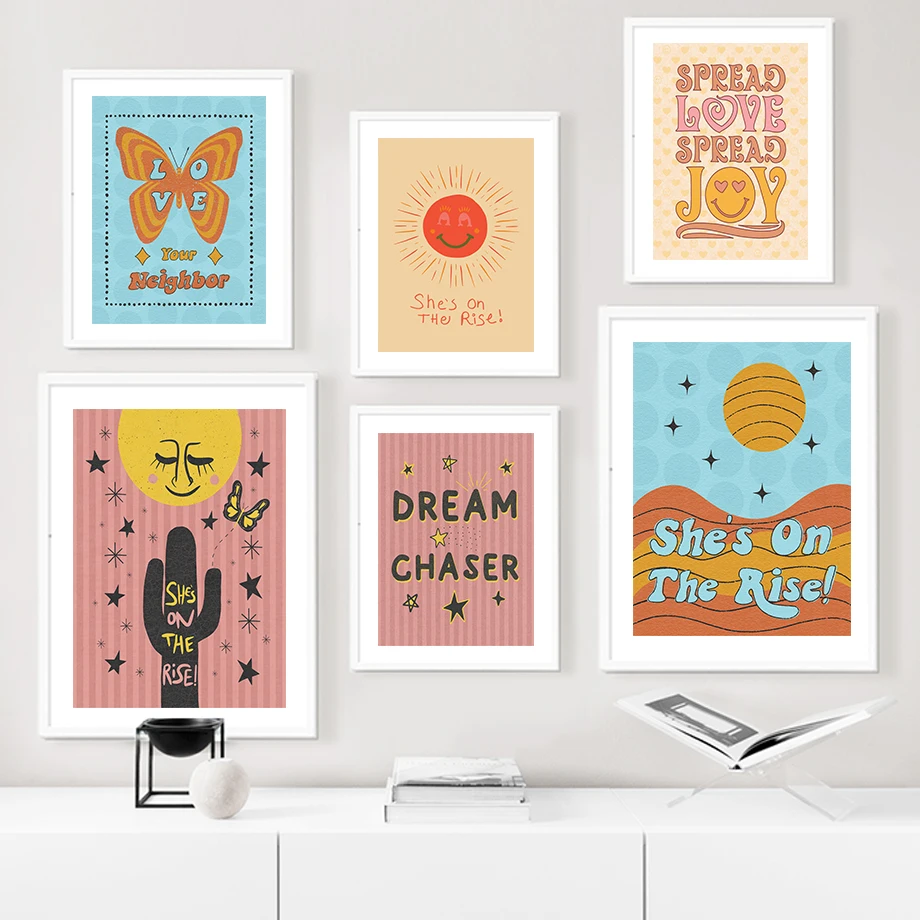 

Абстрактная подсолнухая бабочка вдохновляющие цитаты искусственная Картина на холсте настенные картины студийный Декор для дома