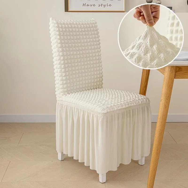 

lastic European Chair Cover Solid Color T-shape Dining Room Chair Seat Cover Slipcover For Kitchen Office Wedding Banquet Home