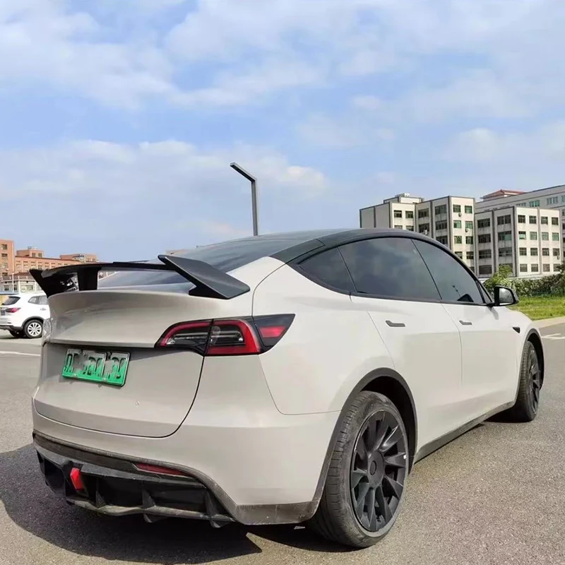4-дверный диффузор для заднего бампера Tesla Model Y 2018-2022 АБС-пластик углеродное