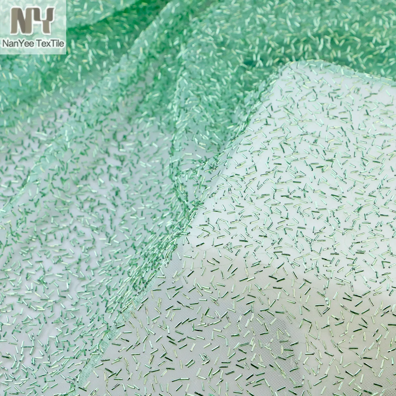 Новая элегантная ширина 130 см белые серебряные бусины трубчатая вышивка