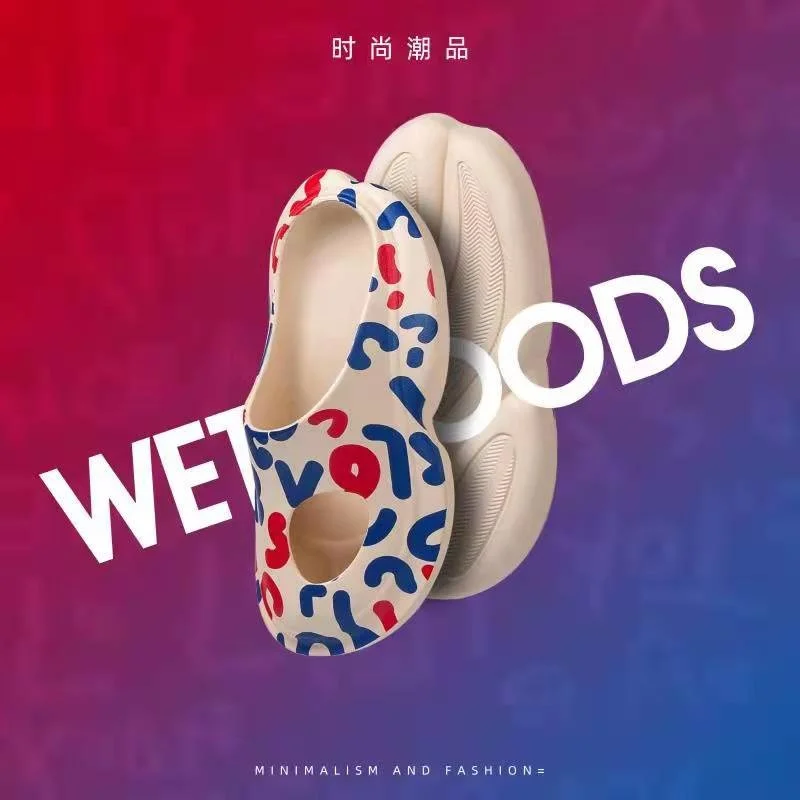 Man Women Graffiti Hole Slipper 2022 New EVA Soft Bottom Couples Outdoor Thick Sole Slipper