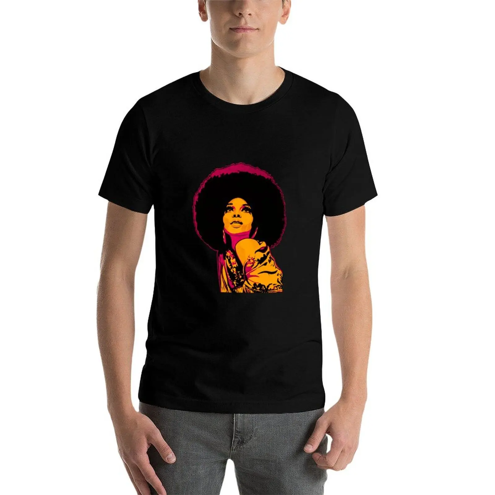Фото Желтая футболка Diana Ross, большого размера, из мягкого хлопка №3