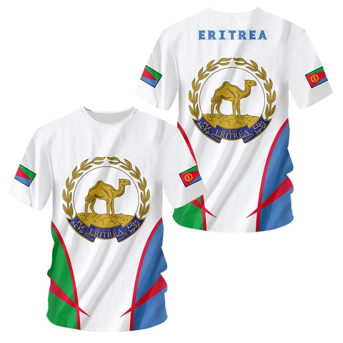 Футболка мужская с 3D-принтом эритрейских флагов, модная уличная одежда в стиле хип-хоп, Харадзюку, Повседневная футболка с круглым вырезом и коротким рукавом, летние свободные топы