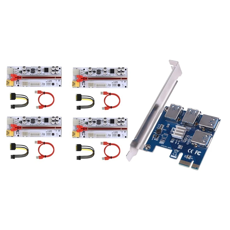 

Новый адаптер PCIE 1-4 Pciexpress + карта подъемника VER010-X Pro с USB 3,0 на PCI-E 1X на 16X, Удлинительный кабель для майнинга