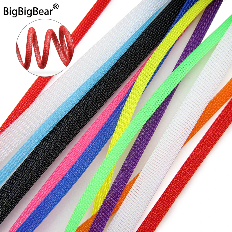 

2/5/10/20M Braided Cable Sleeve 3 4 6 8 10mm Single PET Expandable Nylon USB Data Keyboard Cable Sheath Protector Wire Wrap