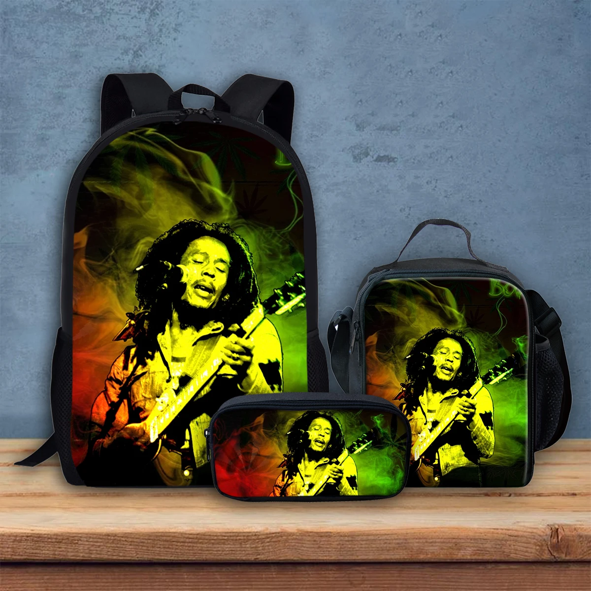 

Bob Marley Reggae Rasta Backpack for Women Men Teenager Primary SchoolBags Casual Bookbags Back to School Bookbags Small Satchel