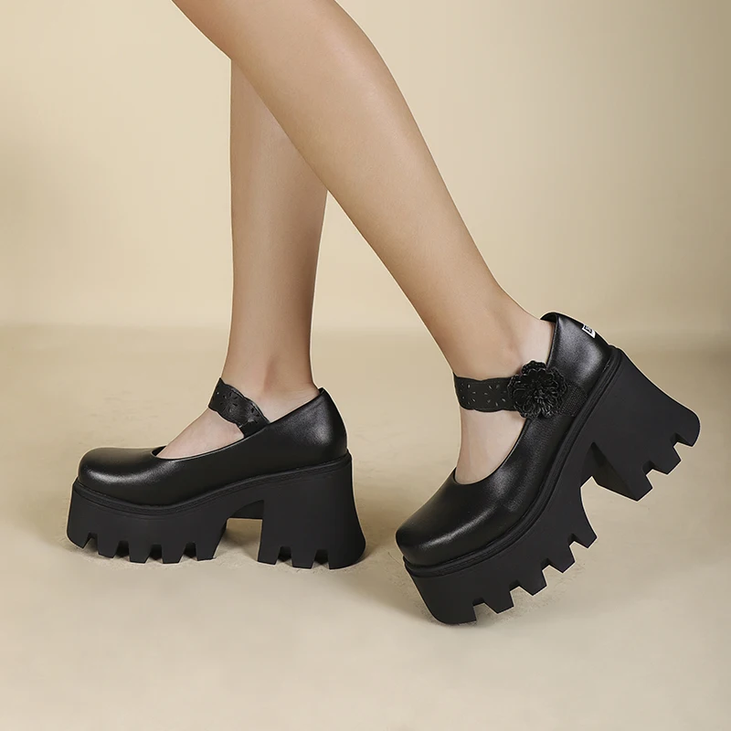

2022 Summer Chunky Heels Pure Color Women Waterproof Block Heels Square Toe Platform Pumps Big Size 40 41 42 43 44 45 46 47 48