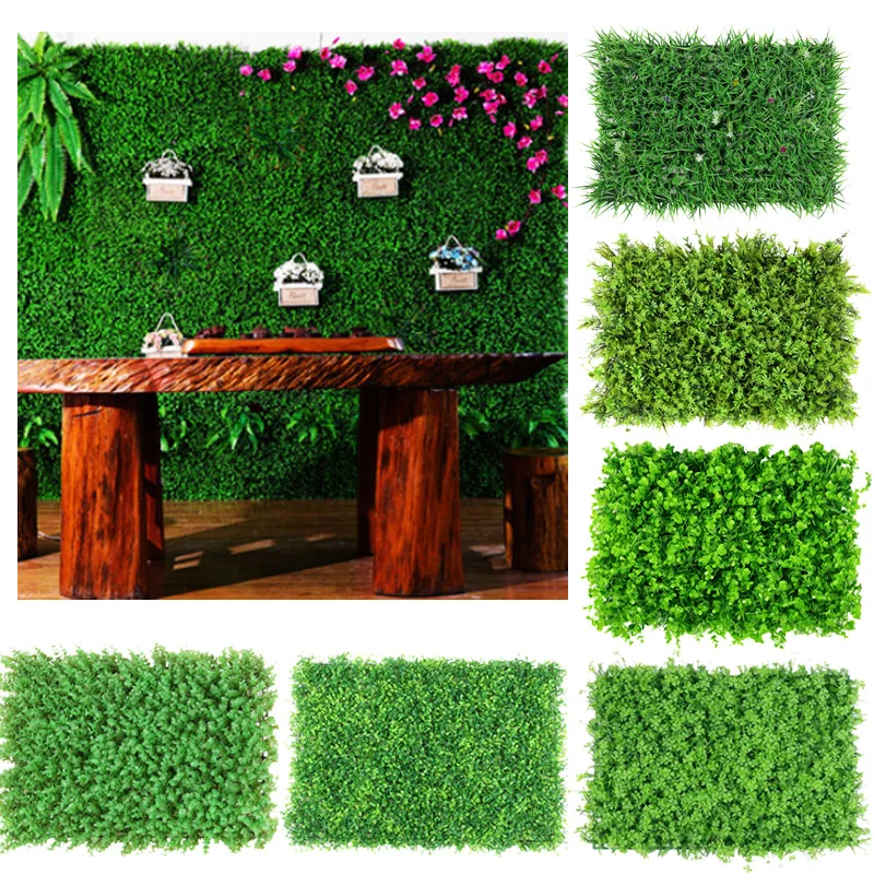 

40x60cm Plant Lawn Wedding Backdrop Artificial Roses Floral Decoration Plant Wallboard Grass Wall Hanging Lawn Panel