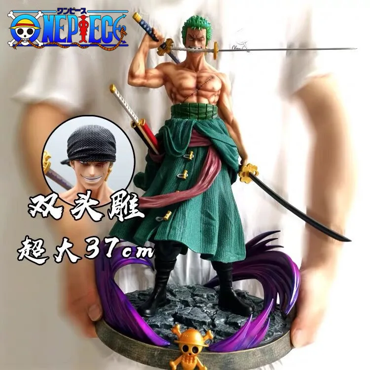 

37CM One Piece Anime Roronoa Zoro Figure GK Standing PVC Action Figurine Collectible Room Decoration Model Toys Kids Doll Gift