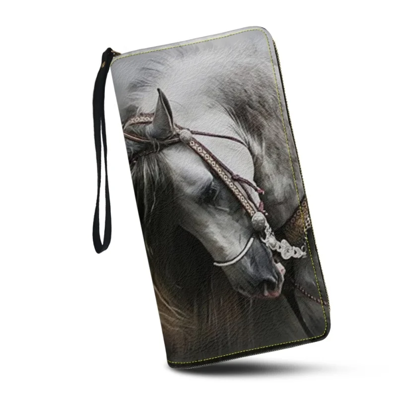 Belidome Womens Wallet Horse Print Zip Around Long Purse RFID Blocking Card Holder Clutch Large Leather Phone Wristlet Handbag