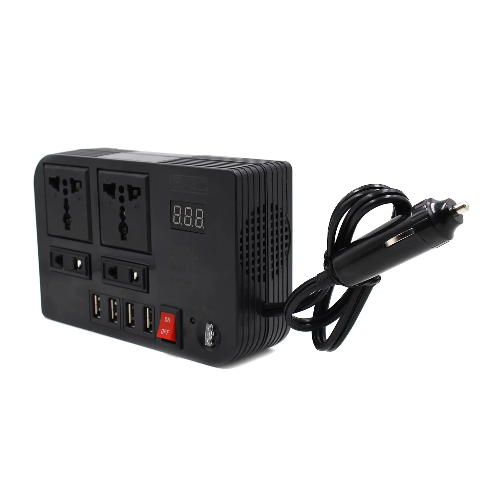 

Автомобильный инвертор напряжения 12-220 В 4USB Инвертор для автомобиля светодиодный ным дисплеем 300 Вт модифицированный автомобильный преобра...
